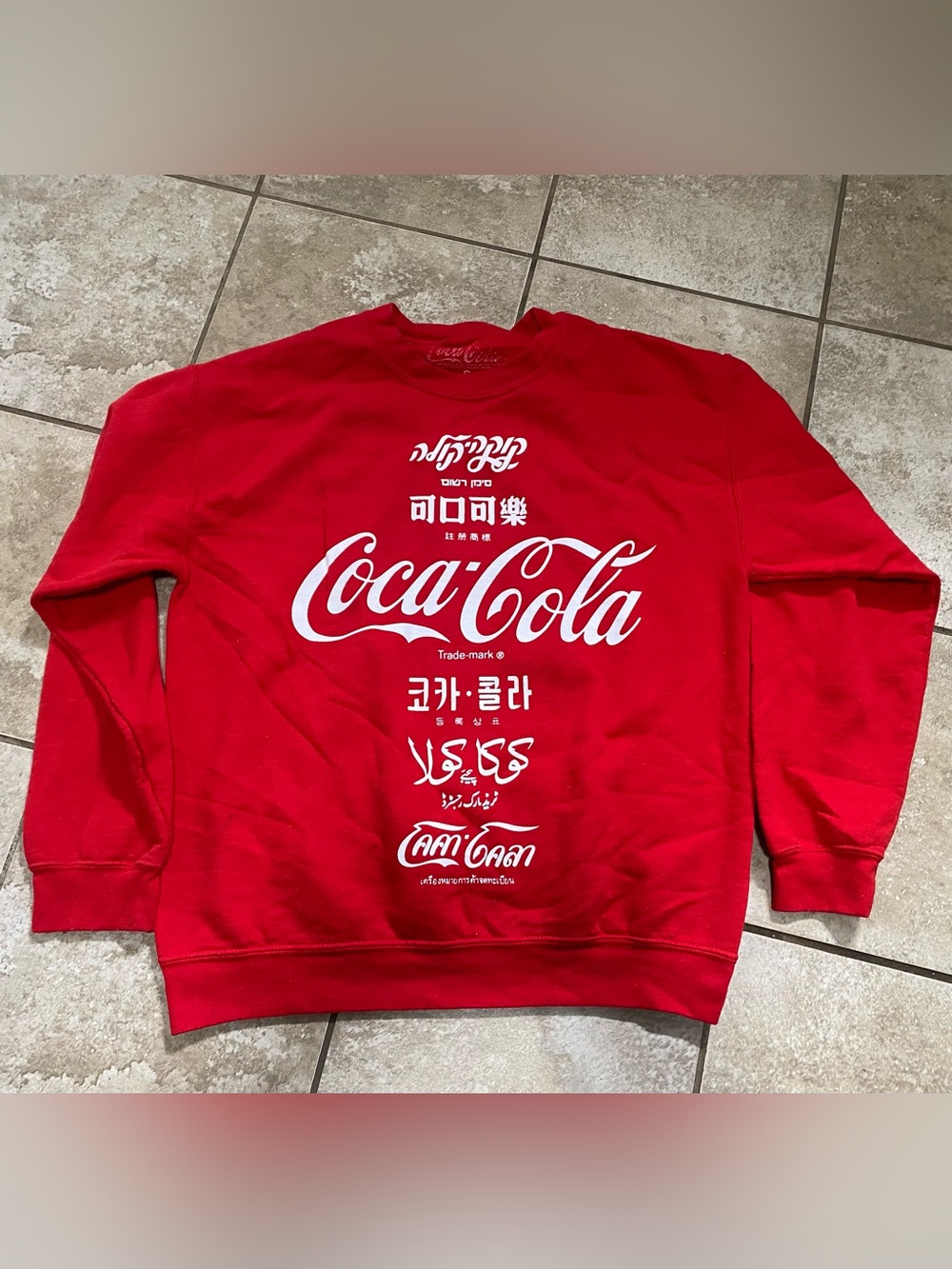 Coca Cola Men’s Red Logo Crewneck Sweater